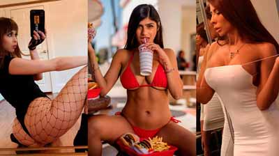 tres actrices porno posando